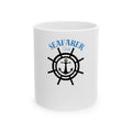 Seafarer Club Ceramic Mug — Anchor & Ship Wheel Nautical Coffee Cup (11oz, 15oz)