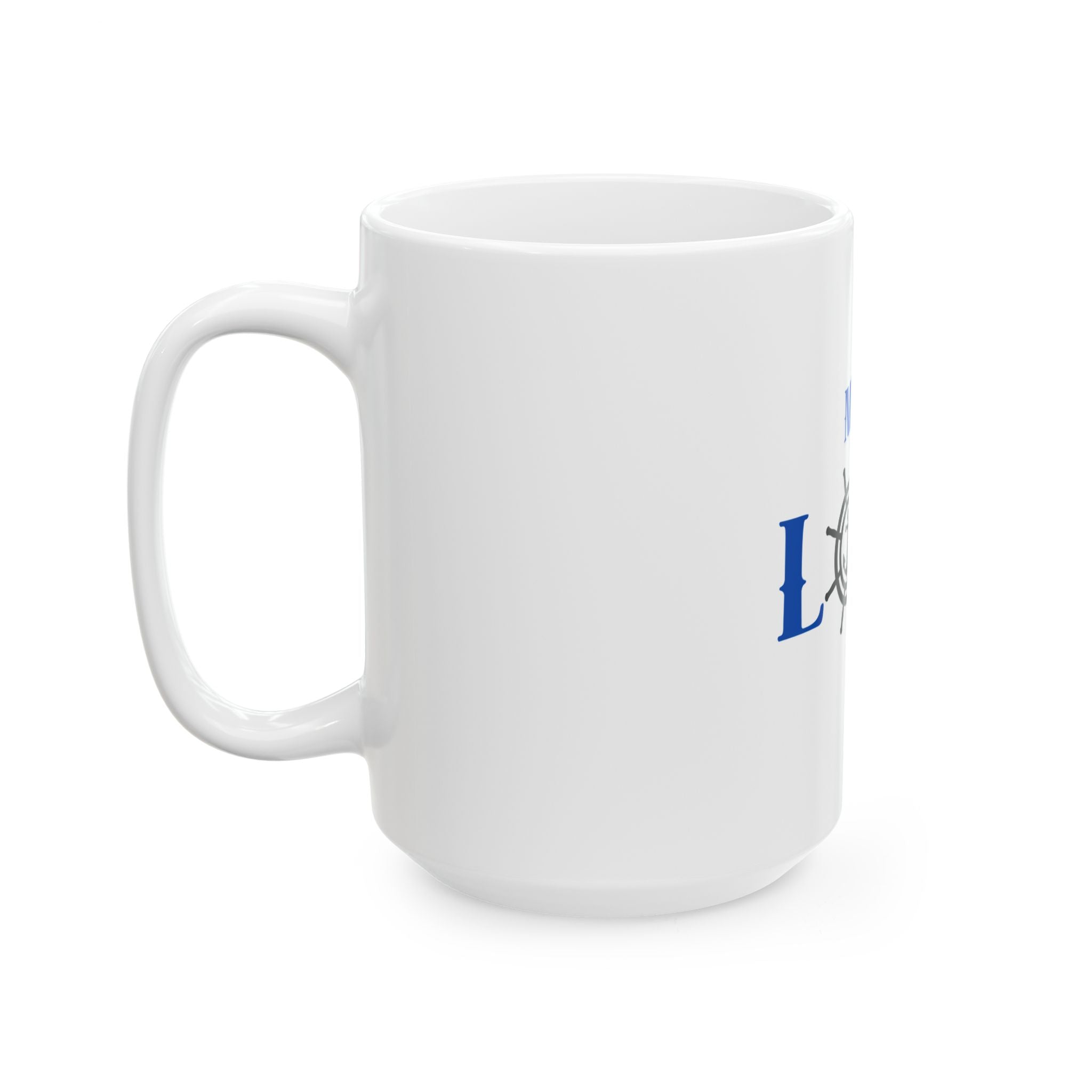 Nautical 'My Love' Ceramic Mug – Anchor & Ship Wheel Coffee Cup (11oz, 15oz)