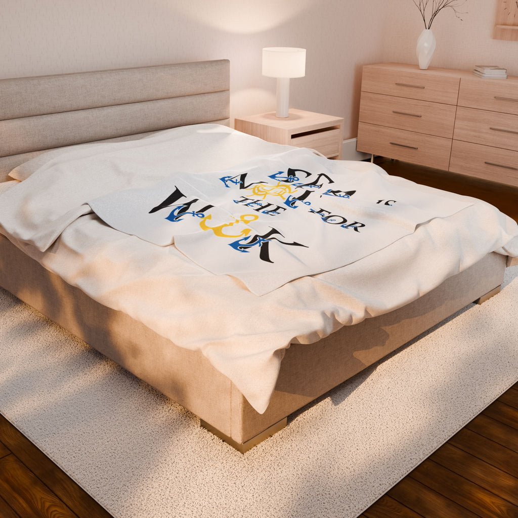 Sea Is Not For The Weak Velveteen Plush Blanket — Nautical Anchor Throw for Beach Lovers & Coastal Home Decor