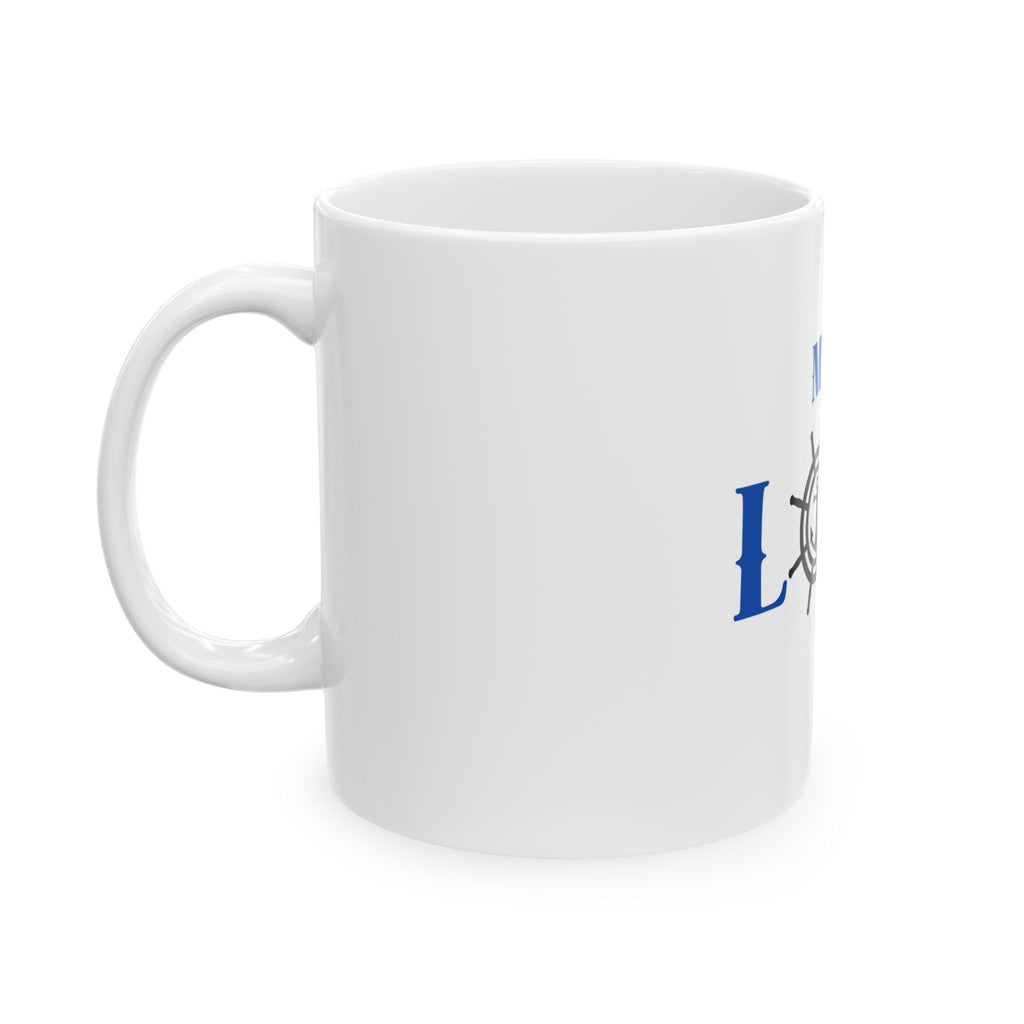 Nautical 'My Love' Ceramic Mug – Anchor & Ship Wheel Coffee Cup (11oz, 15oz)