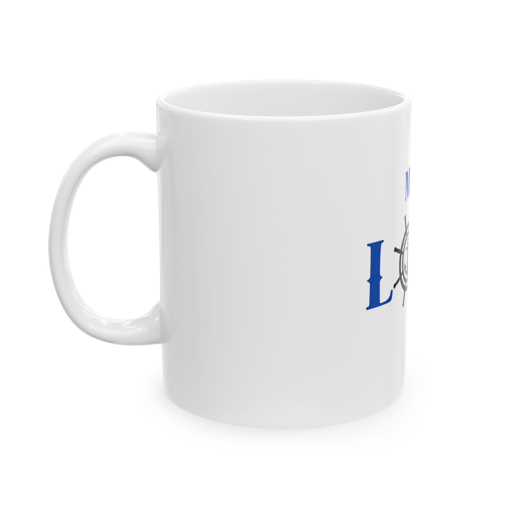 Nautical 'My Love' Ceramic Mug – Anchor & Ship Wheel Coffee Cup (11oz, 15oz)